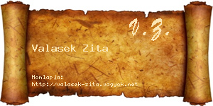 Valasek Zita névjegykártya